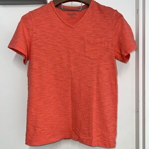 Small Express Orange/Coral V-Neck T